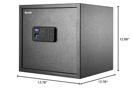 BILLCONCH Gun Safe with 6 Pistol Holders - Biometric, Key & App Unlock, Black Iron Safe with LCD Display & Voice Prompt, Removable Shelf & Foldable Gun Racks (1.4 Cubic Feet) BILLCONCH