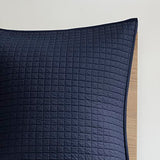 Intelligent Design Duvet Set 100% Cotton Jacquard, Tufts Accent, Shabby Chic All Season Cover for Comforter, Matching Shams, Decorative Pillows, Full/Queen (88 in x 92 in), Navy 7 Piece Intelligent Design
