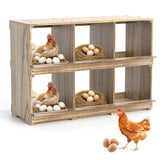 Nesting Boxes for Chickens Coop, Wooden Hens Nesting Eggs Laying Box, Chicken Nesting Boxes Wall-Mounted 6 Compartment WISDOMRAINBOW