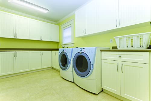 Lithonia Lighting FMLWL 48 840 Low-Profile LED Flush Mount Ceiling Light, Wraparound Lighting Fixture for Kitchen, Laundry Room, Garage, and More, 4-Foot, 4000K Cool White Lithonia Lighting