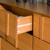 Walker Edison Contemporary Detailed 6-Drawer Solid Wood Dresser, 60 Inch, Caramel-T Walker Edison