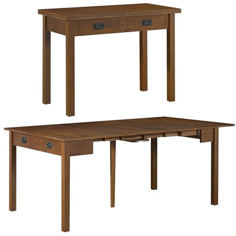 MECO Stakmore Traditional Expanding Table, Fruitwood Frame, 20 in x 40 in x 30.3 in MECO