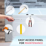 WOODBRIDGE 60" Alcove Acrylic Rectangular Whirlpool Heated Jetted Tub in White with Left Drain, Matte Black pop-up Drain Included BM6030L WOODBRIDGE