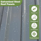 MUPATER 12 ft x 9 ft Outdoor Wood Shed with Metal Roof, Lean-to Storage shed Garden Furniture Tools with Lockable Door and Vents for Garden, Patio MUPATER