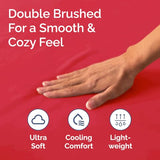 Queen Fitted Bed Sheet - Bottom Single Fitted Sheet Only - Ultra-Soft Hotel Luxury Bedding w/ 8-16 Inch Deep Pockets - Breathable, Cooling & Wrinkle Free - Easy-Care, Fade and Shrink Resistant - Red CGK Unlimited