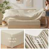 Homelike Moment Queen Comforter Set with Sheets, 7 Piece Beige Comforter Set Queen Size, Full Size Bed in a Bag Lightweight and Machine Washable Homelike Moment