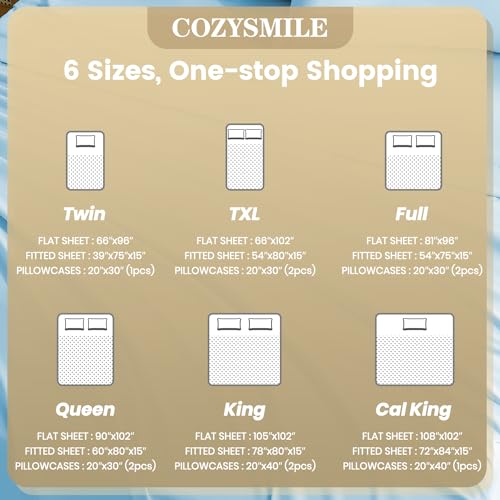CozySmile Holtel Luxury Twin Sheet Set - 3 Piece Soft Microfiber Sheets for Twin Size Bed, 16" Deep Pocket Easy Care Wrinkle Free Cooling Bedding Sheet and Pillowcase Set, Sky Blue CozySmile