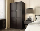 Palace Imports 100% Solid Wood Metro 2-Door Wardrobe Armoire w/Raised Panel Doors, Java, 37.75" w x 72" h x 20.75" d, Renewable Eco-Friendly Wood, Made in Brazil Palace Imports