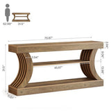 Tribesigns 70.9-Inch Long Farmhouse Entryway Console Table with Storage, 3-Tier Wooden Couch Table Behind Sofa, for Entry, Entrance, Hallway, Foyer, Living Room, Rustic Brown Tribesigns