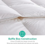 APSMILE All Season Down Feather Fibers Comforter King Size - Ultra-Soft High Fill-Power Hotel Collection Duvet Insert, Fluffy Medium Warm Quilt Comforter with Corner Tabs(106x90, White) APSMILE