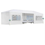 10' x 30' Outdoor Canopy Tent White Wedding Party Tent, Heavy Duty Waterproof Gazebo with Brighter Windows, 5 Removable Sidewalls, Large Tents for Outdoor Events HarmonyHealth