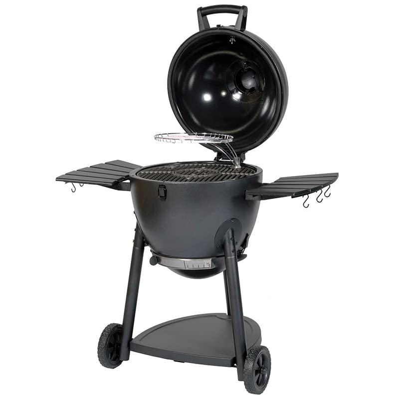 Char-Griller® AKORN® Kamado Charcoal Grill and Smoker with Cast Iron Grates, Warming Rack and Locking Lid with 445 Cooking Square Inches in Graphite, Model E16620 Char-Griller