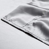 AiMay 4 Piece Twin Size Satin Bedding Sheet Pillowcase Sets Deep Pocket Silky Super Soft Solid Color 1 Flat Sheet 1 Fitted Sheet 2 Envelope Style Pillowcases Sexy Honeymoon (Twin, Silver/Light Grey) AiMay