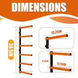 KUAFU Lumber Storage Rack Board Basement Storage Wall Mounted Rack Max 600 lb Steel with 6-Level Wall Mount, Indoor & Outdoor 1 Pack KUAFU