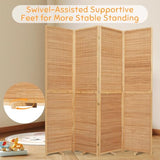 Bamboo Room Divider Folding Privacy Screens, Wall Divider for Room Separation, Portable Room Partitions and Dividers, 5.6FT Bamboo Mesh Woven Room Divider Panel (Brown, 4 Panel) JVVMNJLK