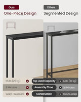 VASAGLE Console Table, Entryway Table, One Piece Top, Easy Assembly, for Hallway, Bedroom, Living Room, 1 Tier, 7.9 x 31.5 x 32 Inches, Charcoal Gray and Ink Black ULNT035BA01S VASAGLE