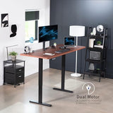 VIVO Electric 71 x 30 in Dual Motor Standing Desk, Memory Height Adjustment, E2B Series, Dark Walnut Top Black Frame, DESK-KIT-E2B7D VIVO