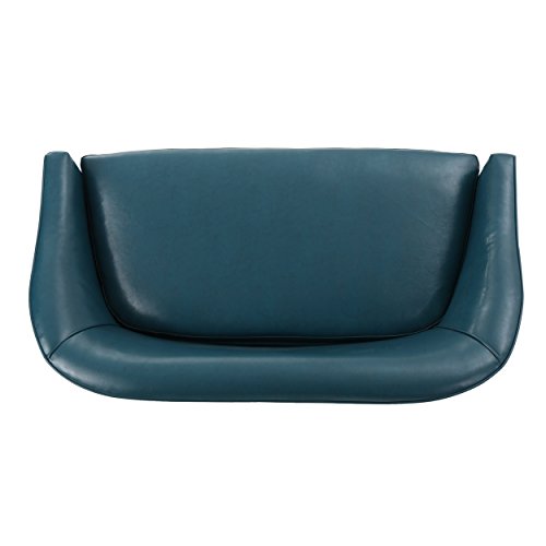 Christopher Knight Home Justine Leather Loveseat, Teal Christopher Knight Home
