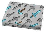 Jay Franco Kids Sheet Set with Fitted, Flat Sheets & Pillow Cover - Ultra-Soft Bedding with Pillowcase for Room Decor, Multi - Minecraft, 3 Piece Twin Jay Franco