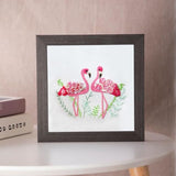 Esffaci Embroidery Starter Kit for Adult Beginner with Flamingo Plant Pattern Hand Embroidery Set with Embroidery Cloth Hoop Needles Colorful Floss and Instruction