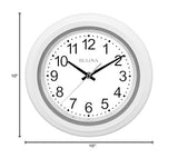 Bulova C4865 Night Vision Lighted Dial Wall Clock, 10", White Bulova