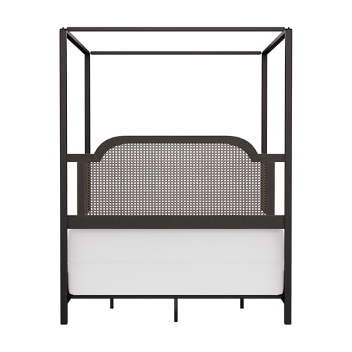 Hillsdale Melanie Wood and Metal Queen Canopy Bed with Low Footboard, Oiled Bronze Hillsdale