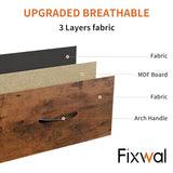 Fixwal Tall Dresser for Bedroom, Storage Dresser Organizer with 7 Fabric Drawers, Nightstand Furniture in Closet, Entryway, Hallway, Rustic Brown Wood Grain Print Fixwal