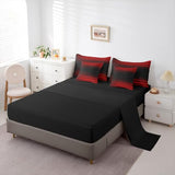 Erosebridal Red Black Full Comforter Set 7 Pieces Ombre Bed in A Bag for Bedroom Abstract Teens Art Gradient Bedding Set with Comforters, Sheets, Pillowcases Kids Girls Boys Room Decor Erosebridal