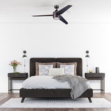 Honeywell Ceiling Fans Eamon Modern 52 Inch Ceiling Fan with Light, Remote Control Fan, LED Indoor Fan with 3 Blades, Brown Maple and Black Blade Finish Options, Bronze (50603-01) Honeywell