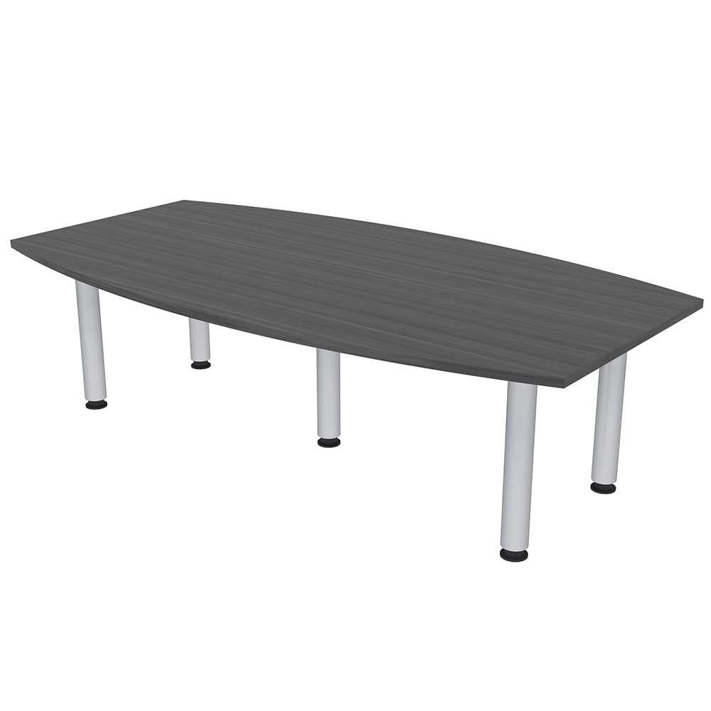 SKUTCHI DESIGNS INC. 7 Ft Boat Shaped Conference Room Table with Silver Post Legs | Harmony Series | 6 Person Table | Asian Night SKUTCHI DESIGNS INC.