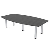 SKUTCHI DESIGNS INC. 7 Ft Boat Shaped Conference Room Table with Silver Post Legs | Harmony Series | 6 Person Table | Asian Night SKUTCHI DESIGNS INC.
