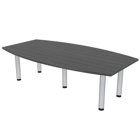 SKUTCHI DESIGNS INC. 7 Ft Boat Shaped Conference Room Table with Silver Post Legs | Harmony Series | 6 Person Table | Asian Night SKUTCHI DESIGNS INC.