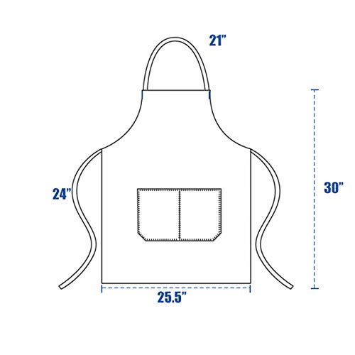 DUSKCOVE 8 Pack Bib Aprons Bulk - Unisex White Commercial Apron with 2 Pockets for Kitchen Crafting BBQ Drawing Cooking DUSKCOVE