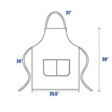 DUSKCOVE 8 Pack Bib Aprons Bulk - Unisex White Commercial Apron with 2 Pockets for Kitchen Crafting BBQ Drawing Cooking DUSKCOVE