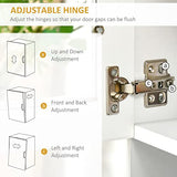 HOMCOM 67" Pantry Cabinet, Modern Kitchen Hutch, Freestanding Storage Cabinet with Glass Doors, Adjustable Shelves and Drawers, White HOMCOM