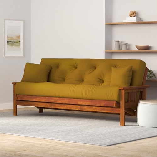 Nirvana Futons Stanford Wood Futon Frame - Queen Size (Frame Only), Transform to 3 Positions - Sofa, Lounger, Bed Nirvana Futons