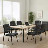 Naomi Home Faux Leather Stackable Office Guest Chairs – Reception Chairs with Armrests for Lobby, Clinic, Medical Waiting Room or Conference Room Seating - Black, Set of 6 Naomi Home