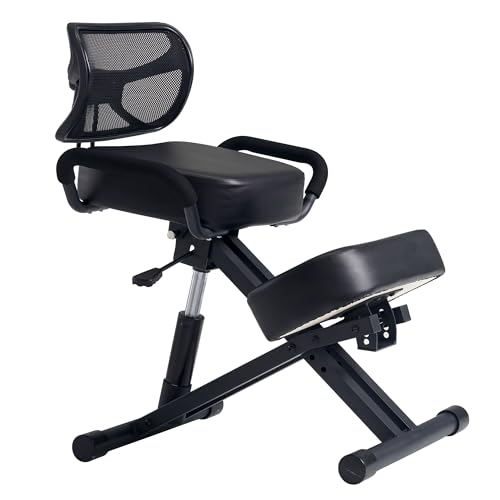 Master Massage Ergonomic Kneeling Chair with Back Support for Office -Posture Chair with Angled Seat and Backrest for Home and Office-Posture Correction Stool-Improve Your Posture Master Massage Equipment