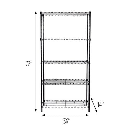 Honey-Can-Do SHF-01442 Storage Shelving, 5-Tier, Black