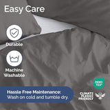 Duvet Cover Twin/Twin XL Size - Extra Soft Twin/Twin XL Size Duvet Cover - Breathable, Easy Care and Fade Free with Zipper Closures & Ties - 68" x 90" Inches - (Dark Grey) Comforter Not Included CGK Unlimited