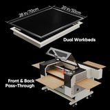 Monport 90W CO2 Laser Engraver, 20"x28" Lazer Engraving Cutting Machine with Autofocus Air Assist 4 Way Pass Bracket Commercial Laser Cutter for Wood Glass Acrylic More Monport