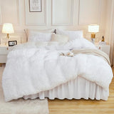 Andency White Comforter Full Size Set, 3 Pieces Fluffy Faux Fur Warm Soft Fuzzy Plush Bedding Comforter Set, Thick Heavy Puffy Comfy Bedding Sets Andency