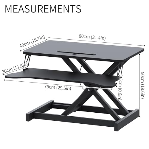 Panana 31.5-inch Standing Desk Converter Height Adjustable Sit to Stand Up Computer Workstation Panana