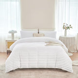 ANGIYUIN 3 Pieces White Duvet Cover Sets Twin Faux Fur Fluffy Bedding Cover Sets for Kids Girls Teens Soft Fuzzy Comforter Cover Sets for All Season(White Twin) ANGIYUIN