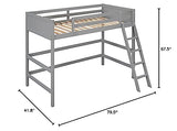 Merax Twin Size Junior Loft Bed with Slide Wood Loft Bunk Bed for Girls Boys,Space Saving Gray Merax