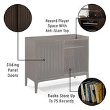 Crosley Furniture Asher Media Console and Record Player Stand with Storage for Vinyl Records, Dark Brown Crosley Furniture