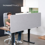 VIVO Clamp-on/Screw-on 71 x 24 inch Privacy Panel System, Sound Absorbing Cubicle Desk Divider, Acoustic Partition, 2 Panels, Gray, PP-2-V072G VIVO