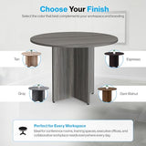 NBF 42" Round Conference Tables - Thermally Fused Gray Laminate Conference Room Tables - X Base Office Meeting Table - Durable Training Tables for Brainstorming Collaboration Sessions nbf signature series
