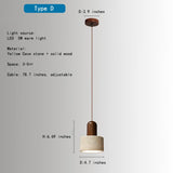 OROILUPU Modern Simple Brass Stone Pendant Lights Dining Room Kitchens Island Hanging Lights Wabi Sabi Style Solid Wood Bedside Light Fixture for Farmhouse Over Sink(Wire Adjustable) Type D OROILUPU
