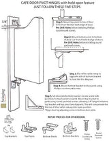 Swinging Cafe Doors Premade Cafe Doors - Interior Doors for Home, Western Swinging Doors, Wooden Saloon Doors - 1-1/8" Pine Wood Louvered Door W/Hinges Included (24"x42", Brass Hardware) Swinging Cafe Doors